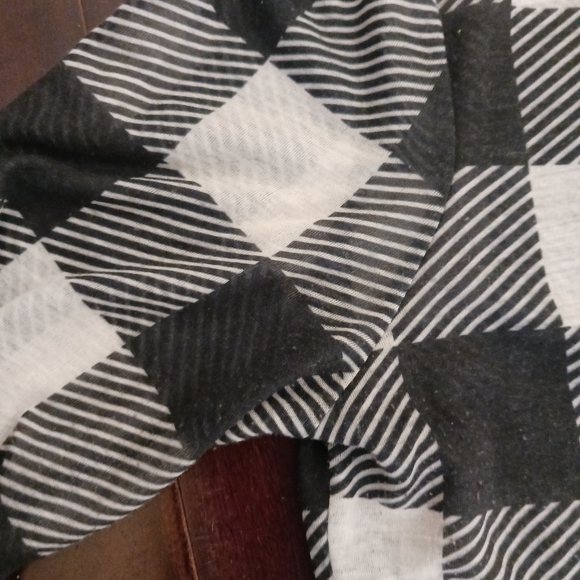 Rag & Bone T-shirt Black White Houndstooth Top Long Sleeve - Picture 5 of 8